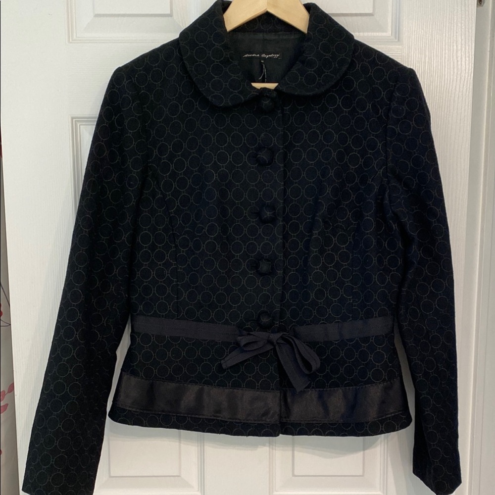 Women's Black Patterned Jacket/Blazer